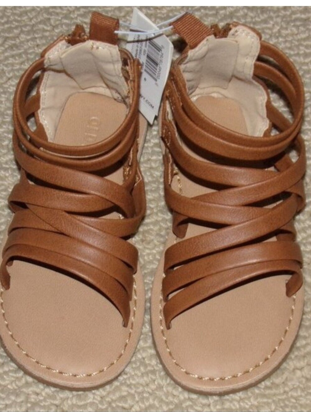 NEW GIRLS OLD NAVY BROWN GLADIATOR SANDALS SZ 6 TODDLER